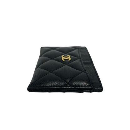 Chanel Box and Seal Quilted CC Logo Caviar Leather Card Case Black — view 5