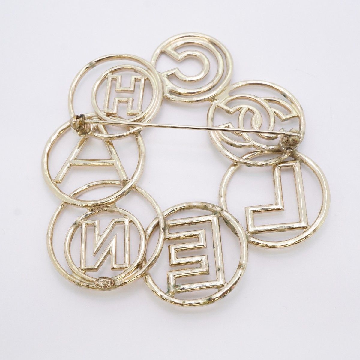 Chanel Brooch Logo Metal Silver — view 5