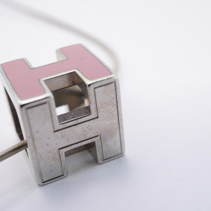 Hermes Necklace Cage Ash Metal Silver Pink — view 7