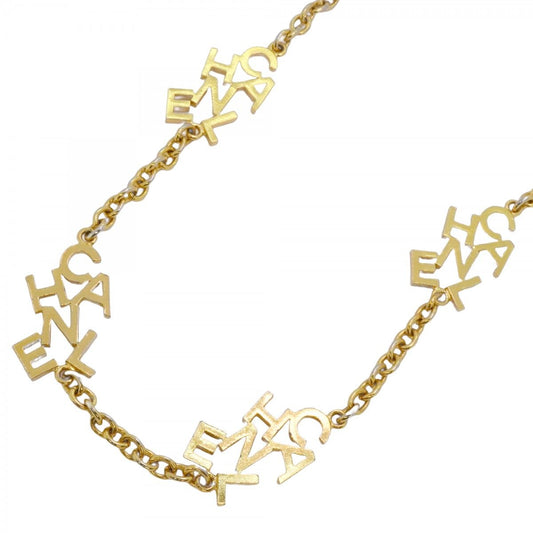 Chanel Necklace Vintage Logo Gold Plated