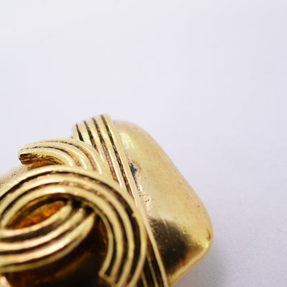 Chanel Earrings Vintage CC Logo Square Gold Plated — view 8
