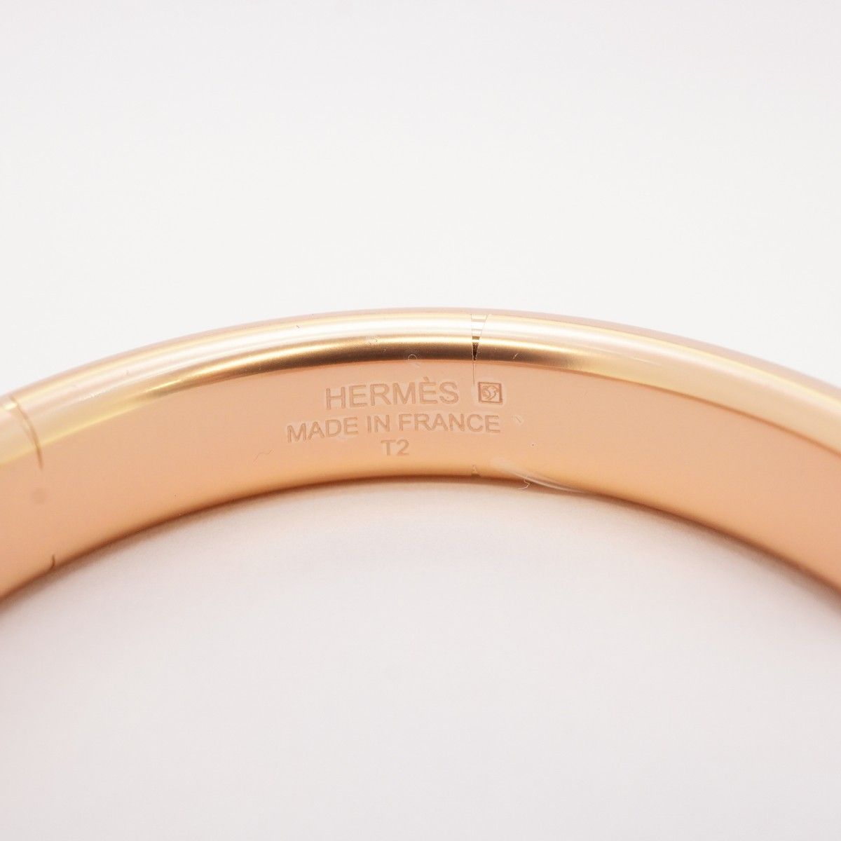 Hermes Bangle Olympe Gold Plated Leather White Rose Bracelet — view 4