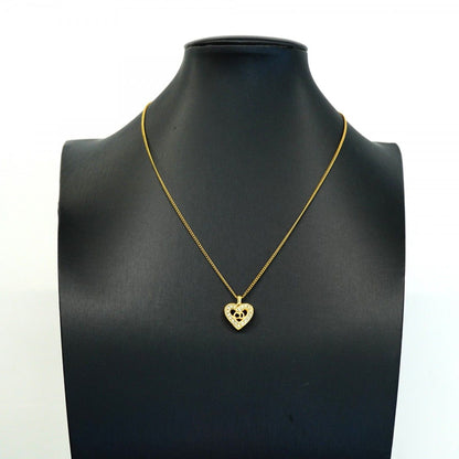 Dior Necklace CD Logo Heart Motif Gold Plated Rhinestone — view 5