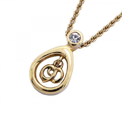 Dior Necklace CD Logo Gold Plated Rhinestone