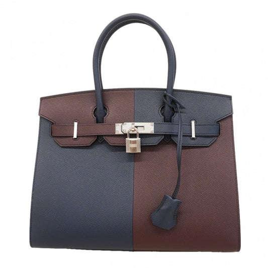 Hermes Handbag Birkin Series Casac 30 Veau Epsom Blue Indigo Rose Texas Silver