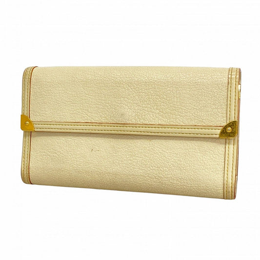 Louis Vuitton Trifold Wallet Suhali Porte Tresor International Blanc