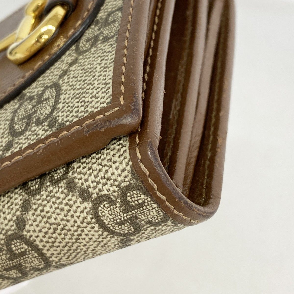 Gucci Wallet GG Supreme Horsebit Brown Gold — view 5
