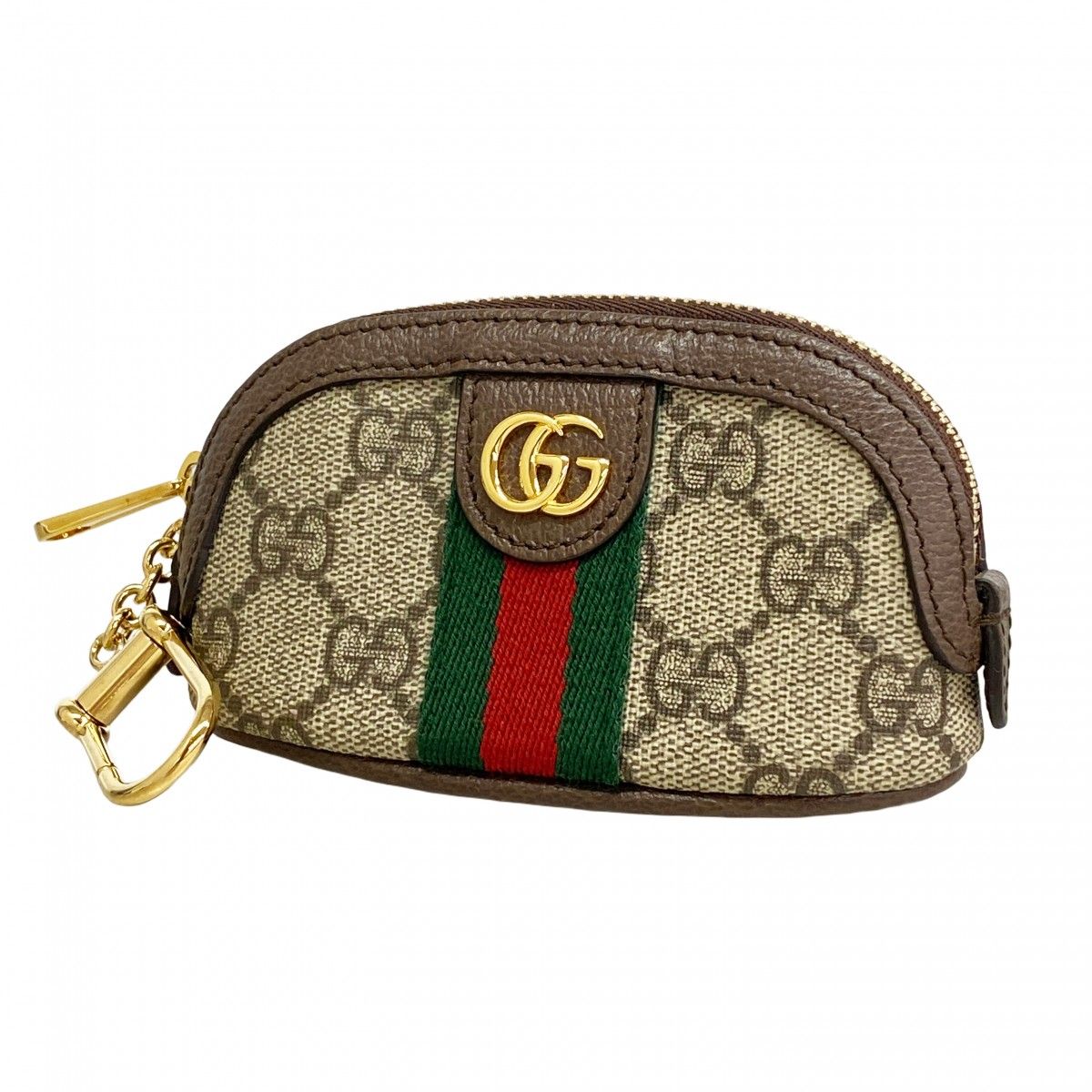 Gucci Coin Case Ophidia Brown Gold