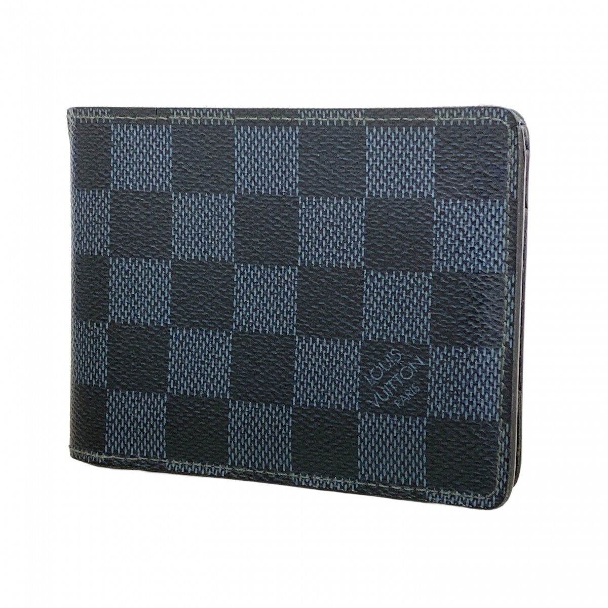 Louis Vuitton Wallet Damier Cobalt Portefeuille Multiple Black Navy
