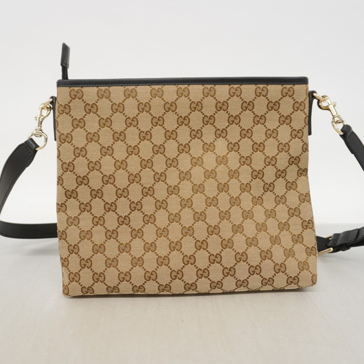 Gucci Shoulder Bag GG Canvas Sherry Line Brown Gold — view 8