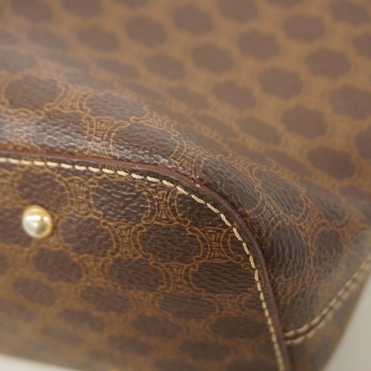 Celine Shoulder Bag Macadam Brown Gold — view 8