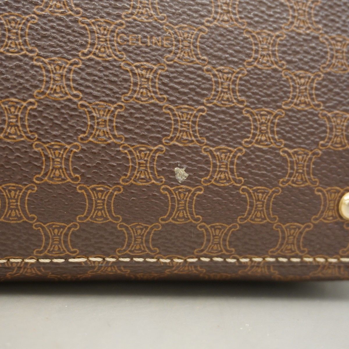 Celine Shoulder Bag Macadam Brown Gold — view 7