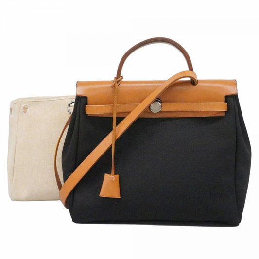 Hermes Handbag Herbag PM Toile Officier Natural Silver 2-Way