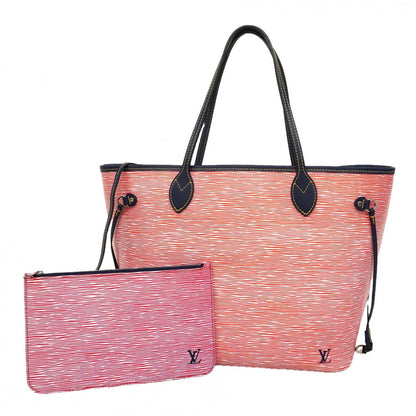 Louis Vuitton Tote Epi Denim Neverfull MM Navy Rouge