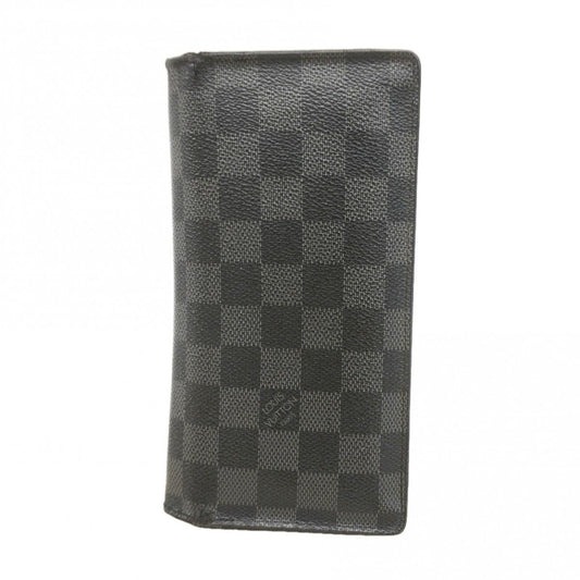 Louis Vuitton Wallet Damier Graphite Portefeuille Brazza Black Gray