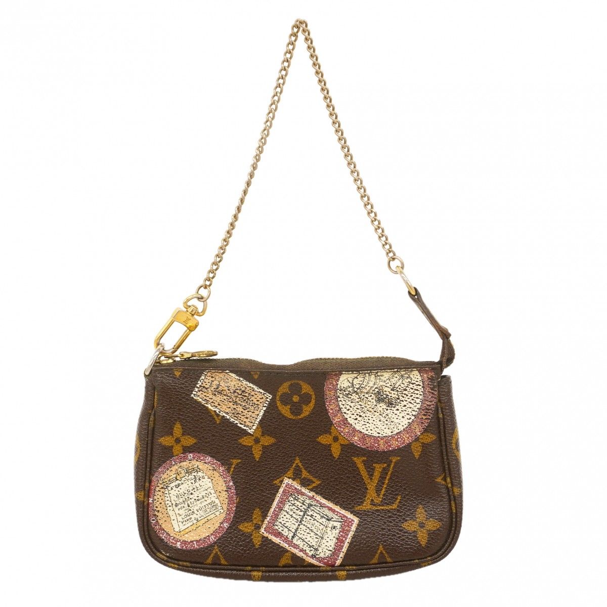 Louis Vuitton Pouch Monogram Patch Mini Pochette Brown