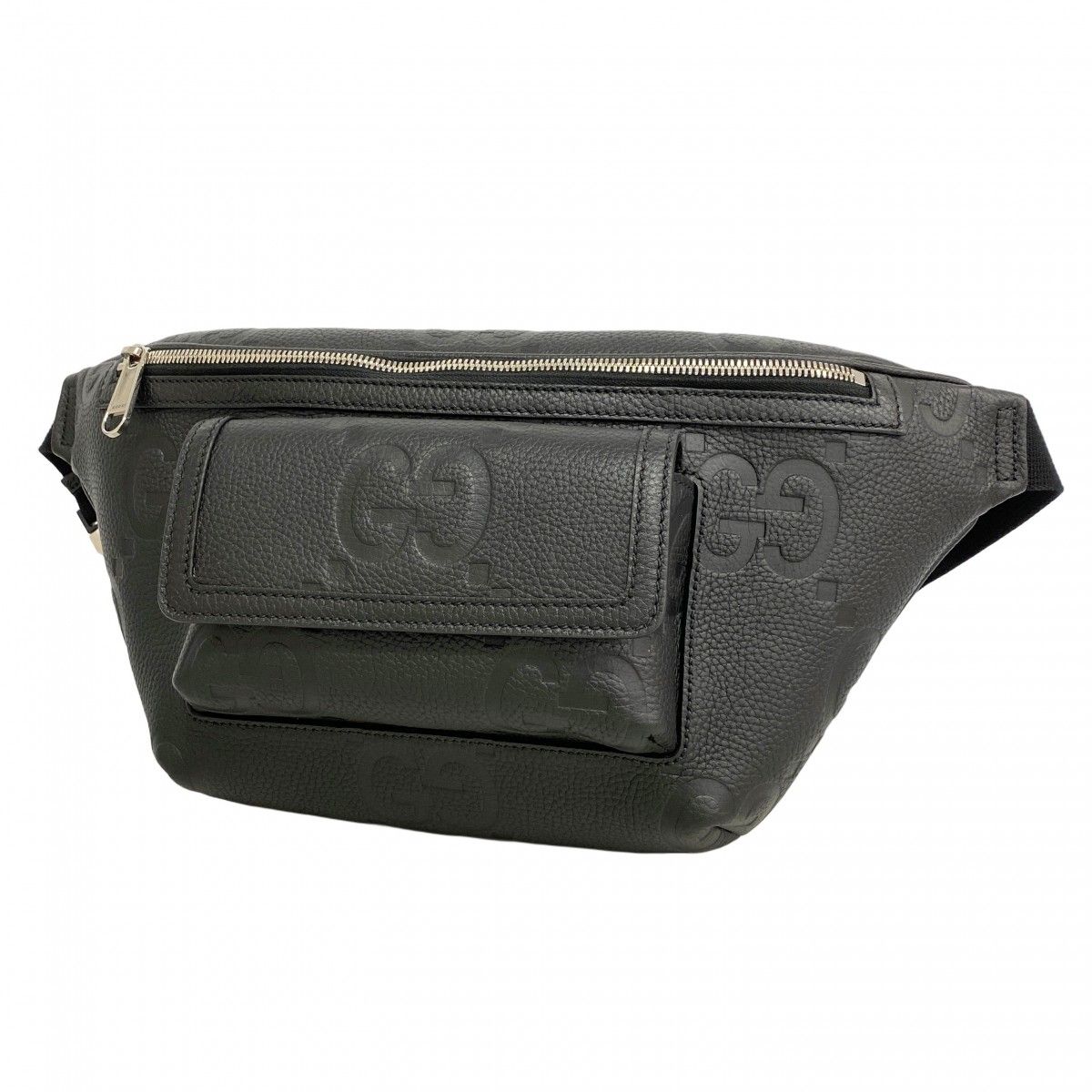 Gucci Belt Bag Jumbo GG Leather Black Silver