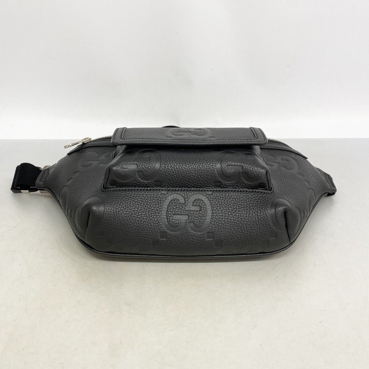 Gucci Belt Bag Jumbo GG Leather Black Silver — view 3