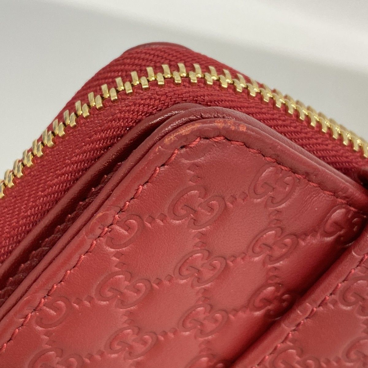 Gucci Wallet Micro Guccissima Leather Bordeaux Champagne Gold — view 5