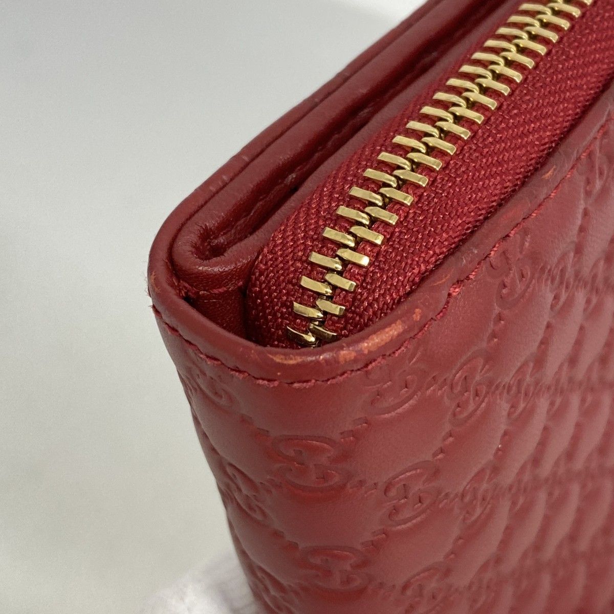 Gucci Wallet Micro Guccissima Leather Bordeaux Champagne Gold — view 6