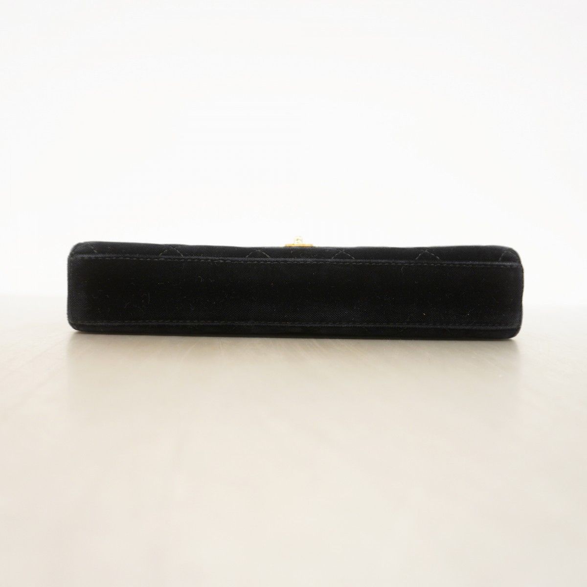 Chanel Handbag Quilted Velour Black Gold — view 3