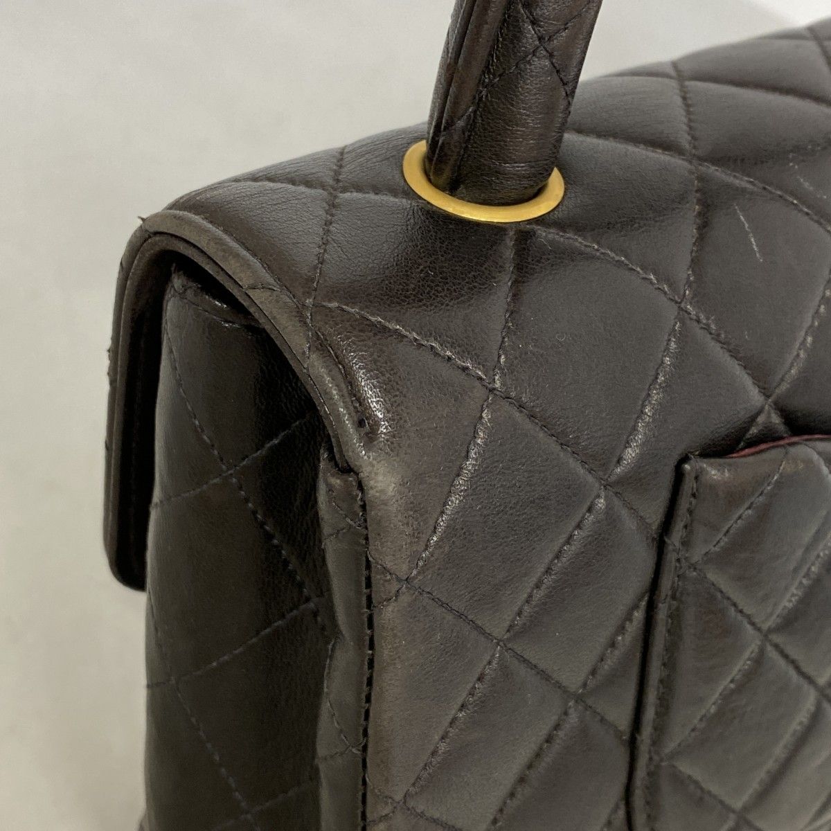 Chanel Handbag Quilted Lambskin Black Gold — view 8