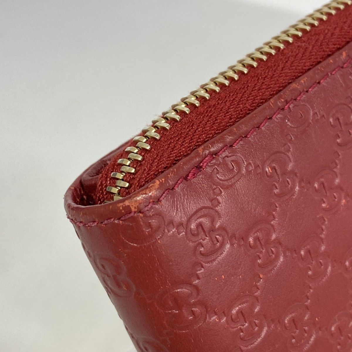 Gucci Wallet Micro Guccissima Leather Bordeaux Gold — view 7