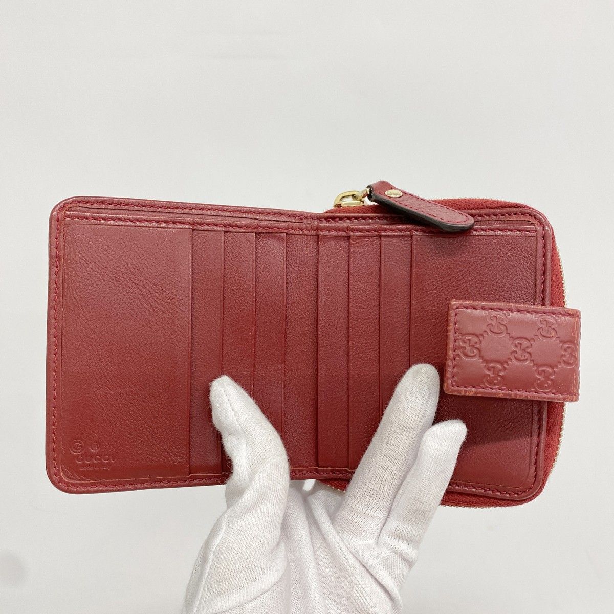Gucci Wallet Micro Guccissima Leather Bordeaux Gold — view 3