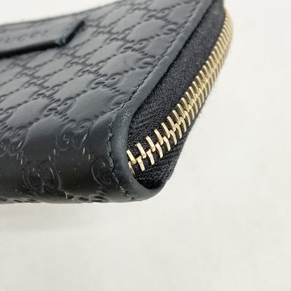 Gucci Coin Case Micro Guccissima Leather Black Champagne Gold — view 6
