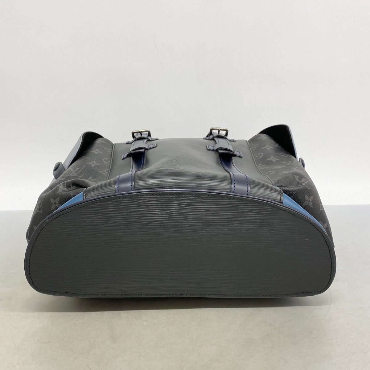 Louis Vuitton Backpack Monogram Eclipse Epi Christopher PM Black Blue — view 3