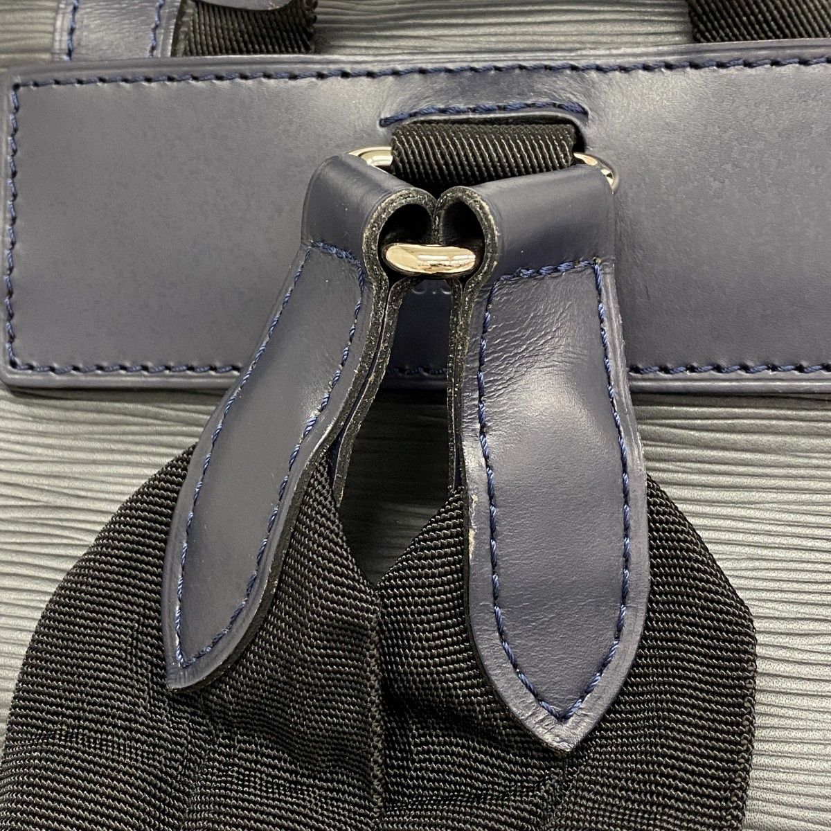 Louis Vuitton Backpack Monogram Eclipse Epi Christopher PM Black Blue — view 9