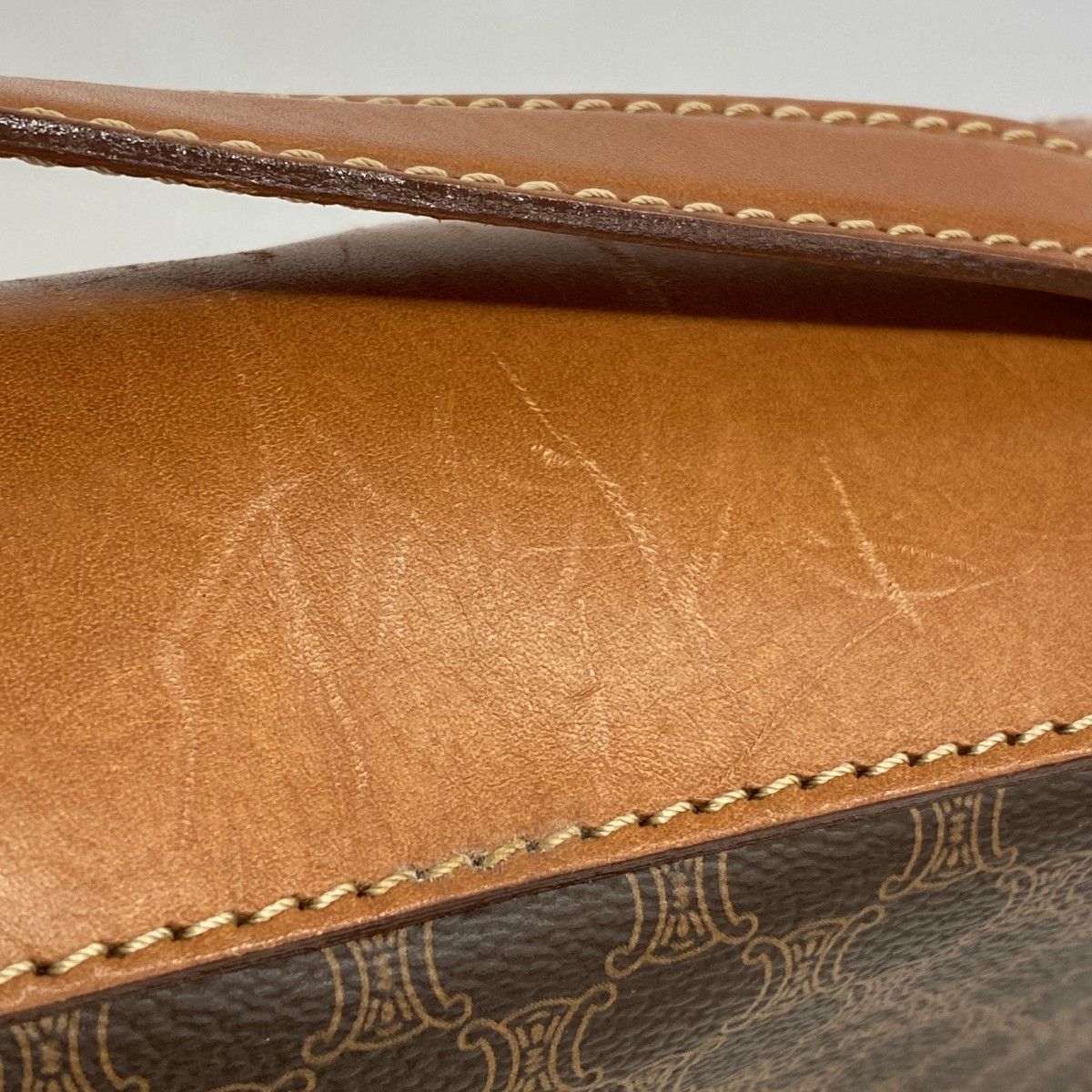 Celine Vanity Bag Macadam Brown Gold — view 7