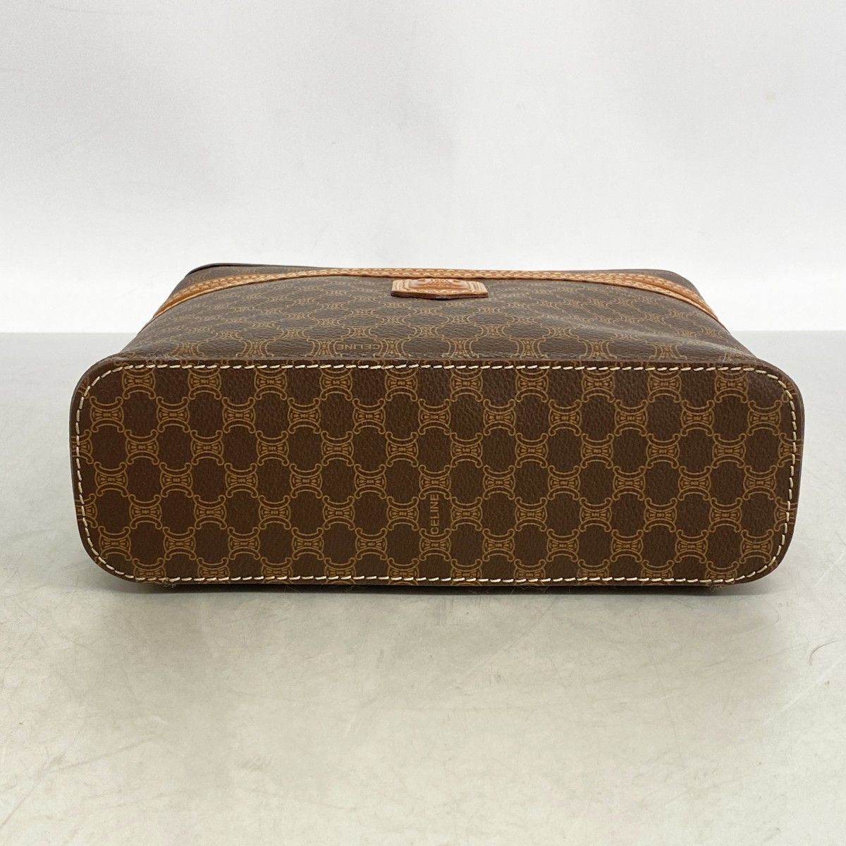 Celine Vanity Bag Macadam Brown Gold — view 3