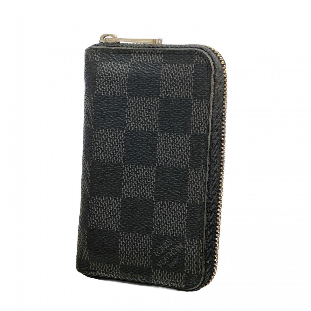 Louis Vuitton Coin Case Damier Graphite Zippy Purse Black