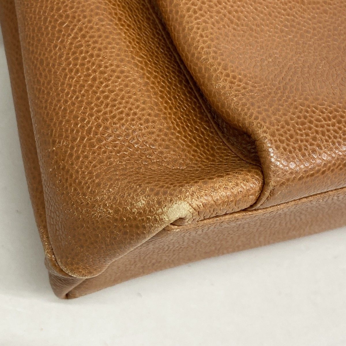 Chanel Chain Tote Caviar Leather Brown Gold — view 6