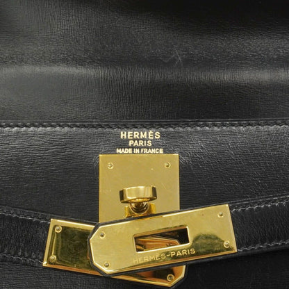 Hermes Handbag Kelly 28 Box Calf Black Gold — view 5