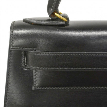 Hermes Handbag Kelly 28 Box Calf Black Gold — view 7
