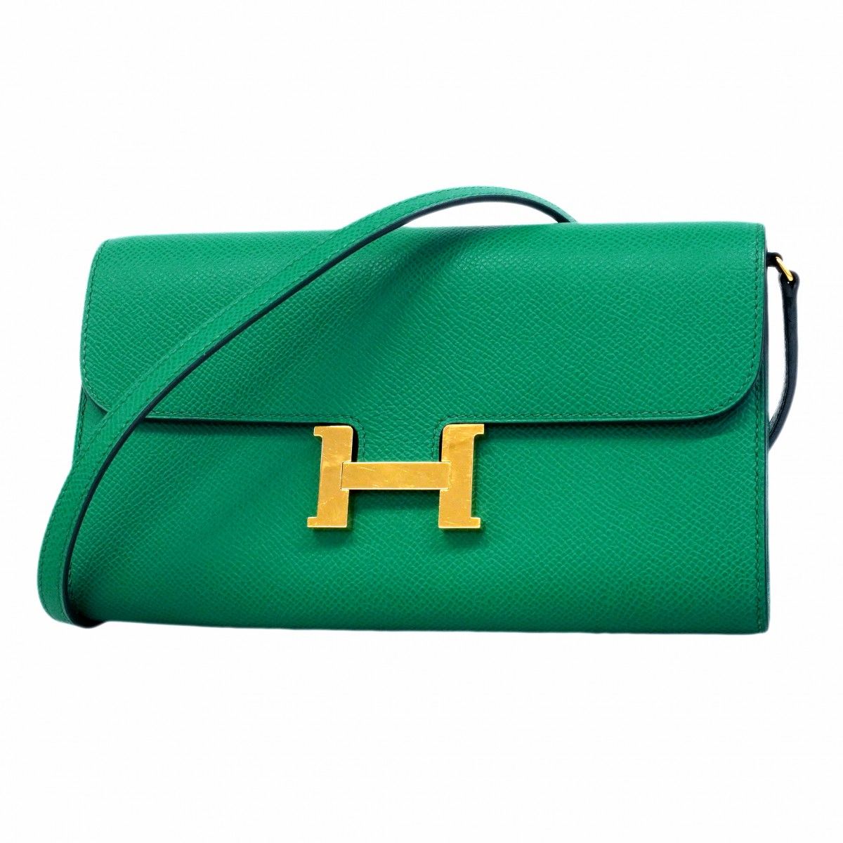 Hermes Shoulder Wallet Constance to Go Veau Epsom Vert Jade Gold