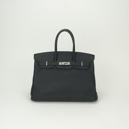 Hermes Birkin 35 Tote Togo Noir Black Silver