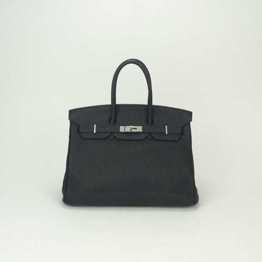 Hermes Birkin 35 Tote Togo Noir Black Silver