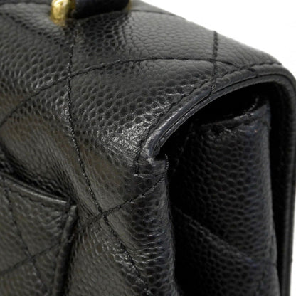 Chanel Handbag Quilted Caviar Leather Black Gold — view 6
