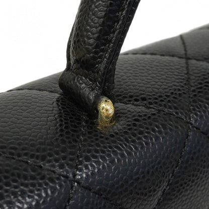 Chanel Handbag Quilted Caviar Leather Black Gold — view 7