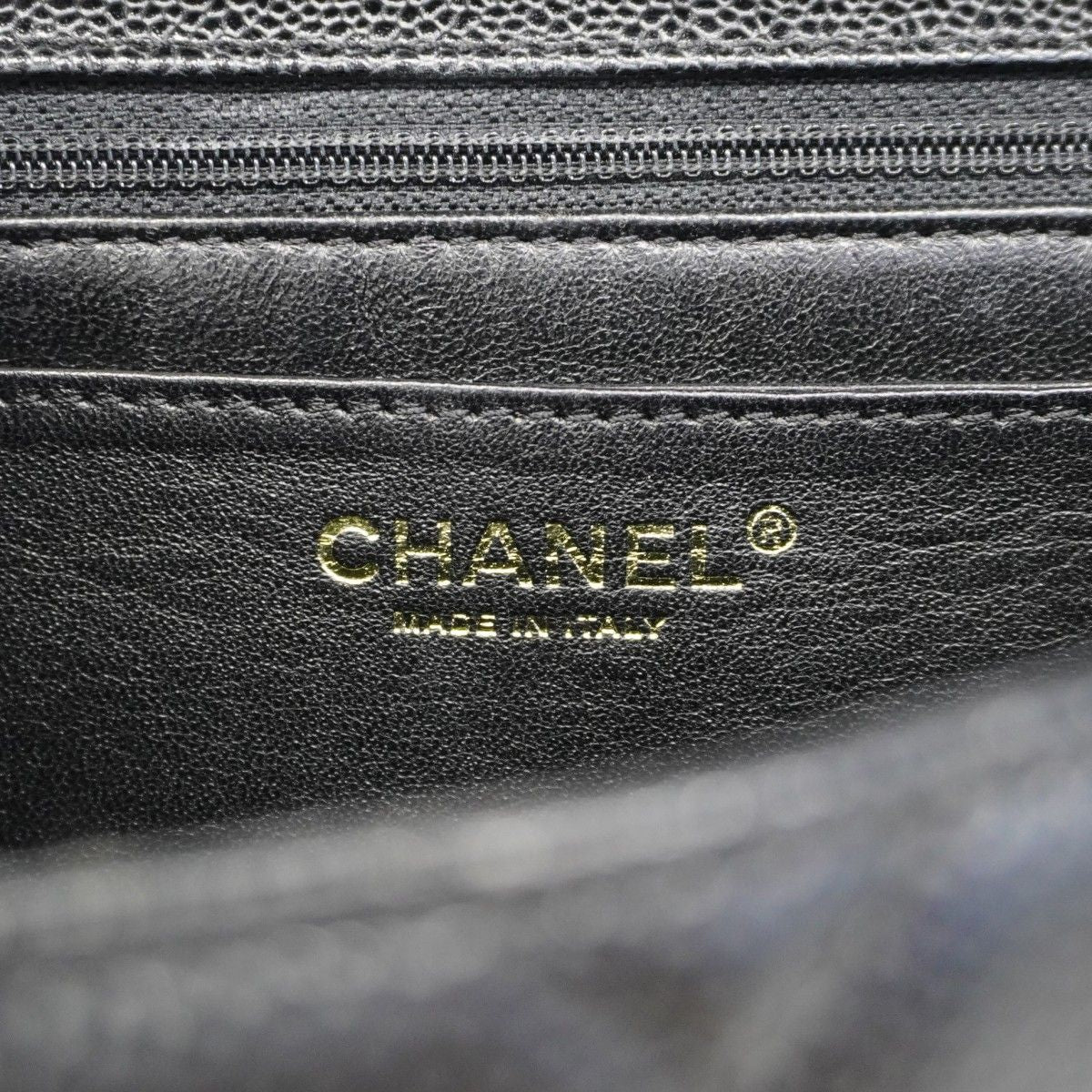 Chanel Handbag Quilted Caviar Leather Black Gold — view 5