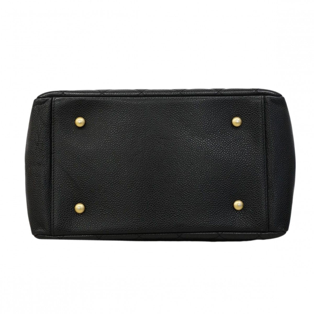 Chanel Chain Tote Quilted Caviar Leather Black Gold — view 3