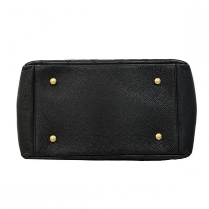 Chanel Chain Tote Quilted Caviar Leather Black Gold — view 3