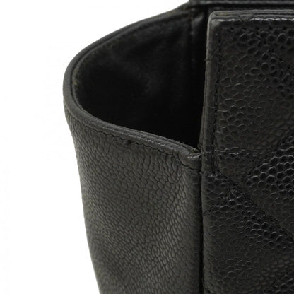 Chanel Chain Tote Quilted Caviar Leather Black Gold — view 7