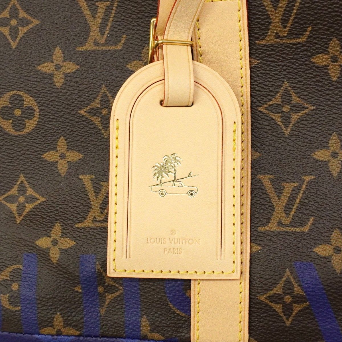 Louis Vuitton Boston Bag Monogram Split Keepall Bandouliere 50 Brown Blue — view 6