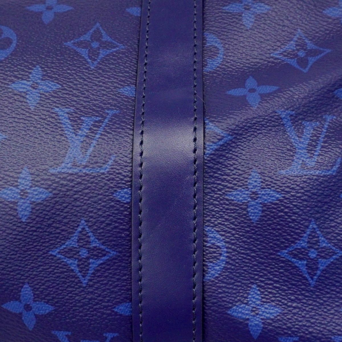 Louis Vuitton Boston Bag Monogram Split Keepall Bandouliere 50 Brown Blue — view 7