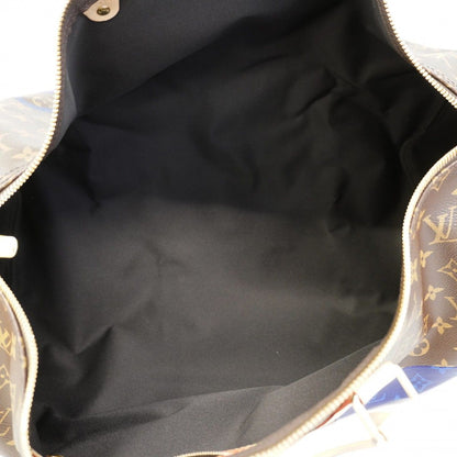 Louis Vuitton Boston Bag Monogram Split Keepall Bandouliere 50 Brown Blue — view 4