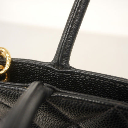 Chanel Tote Medallion Caviar Leather Black Gold — view 9